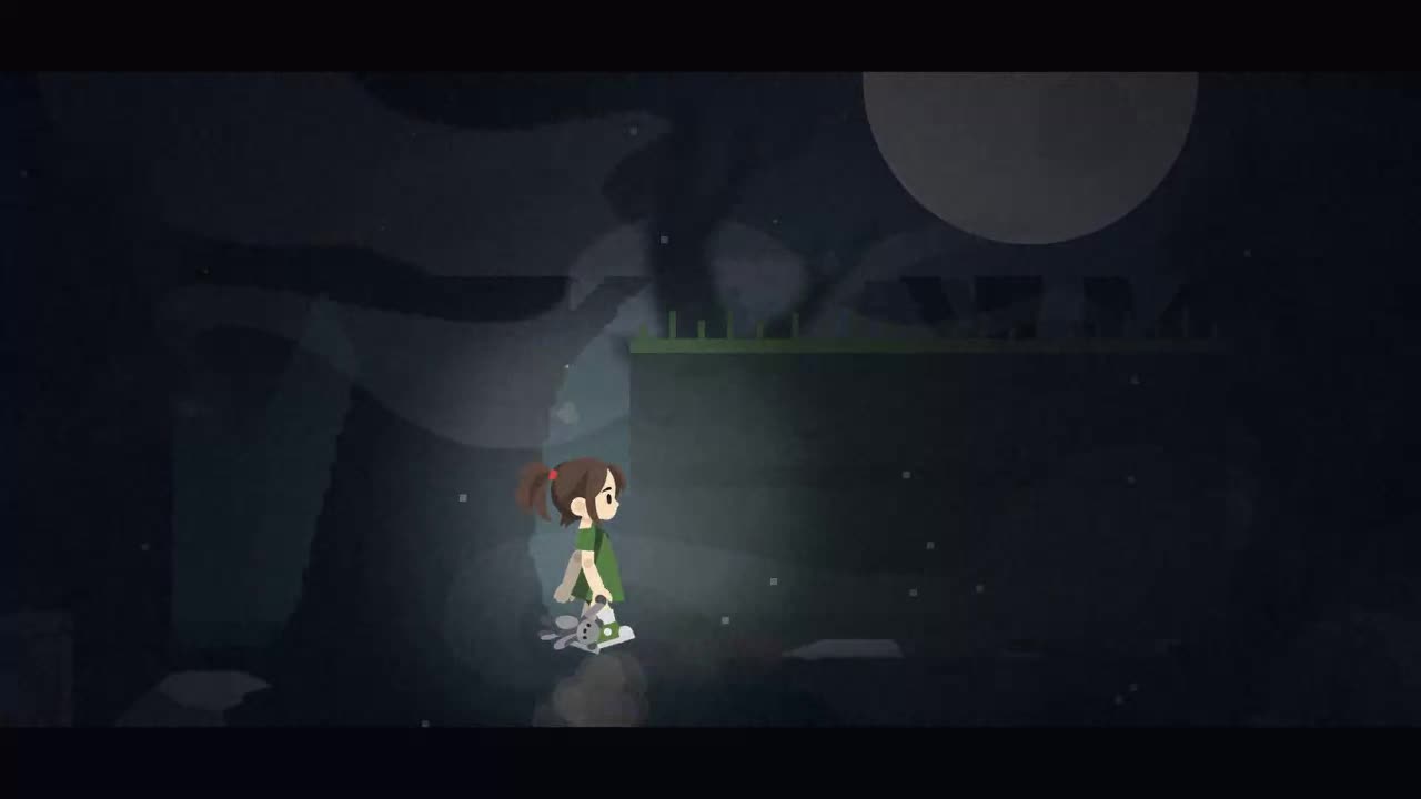 Yoshiko alone in a dark forest